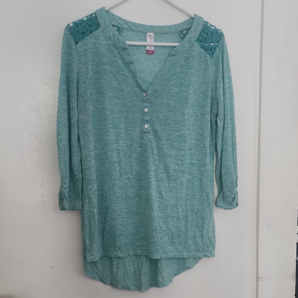 Women's Teal Button-Up Top